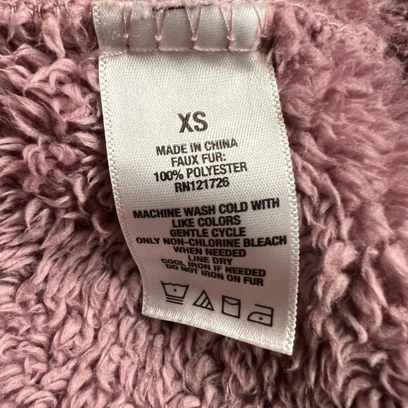 Aeropostle Mauve Faux Fur Hoodie Pullover Jacket , XS - Picture 5 of 5